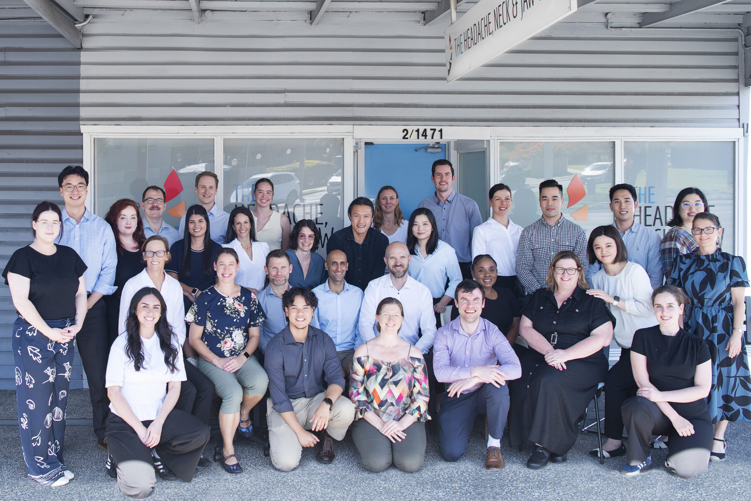 The Headache Neck and Jaw Clinic team outside the Greenslopes Clinic
